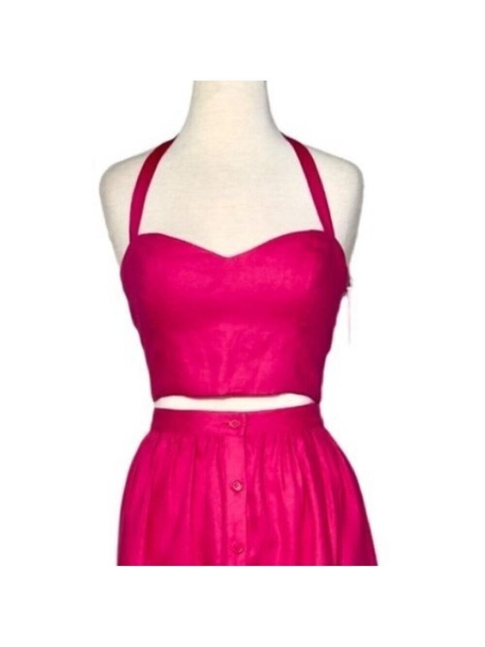 Reformation Orzo Pink Linen Crop Top in Corvette size 10 12 - Picture 9 of 9